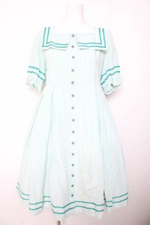 画像: Physical Drop / 半袖スクエアタックセーラーワンピース  ミント Y-26-01-24-129-LO-OP-SZ-ZY