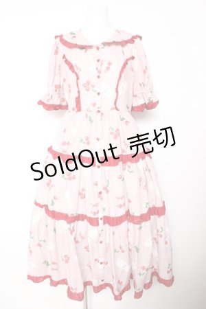 画像: Chalmiere / チェリーバニー柄ワンピース M ピンク Y-26-01-24-131-LO-OP-SZ-ZY