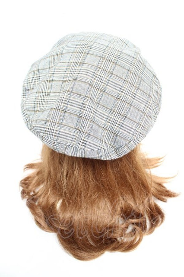 画像3: axes femme / チェックベレー  グレー Y-26-01-24-027-AX-AC-SZ-ZY (3)