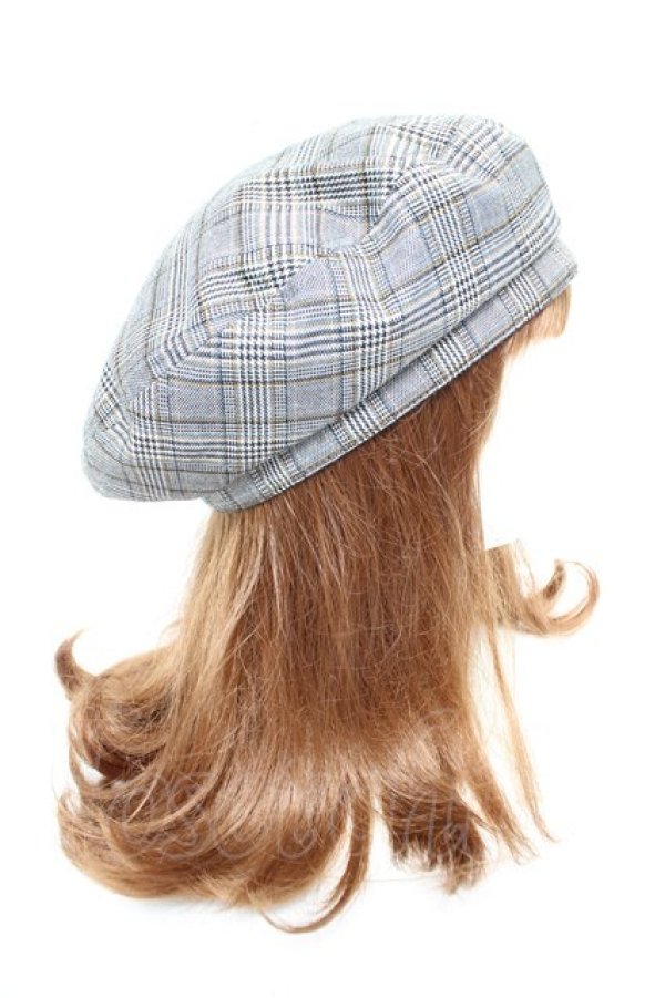 画像4: axes femme / チェックベレー  グレー Y-26-01-24-027-AX-AC-SZ-ZY (4)