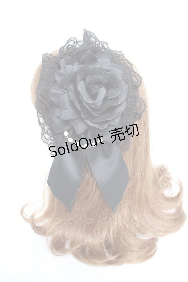 画像2: ATELIER PIERROT / 薔薇レースカチューシャ  黒 Y-26-01-24-028-EL-TO-SZ-ZY (2)