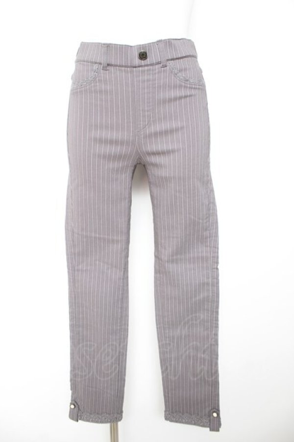 画像1: axes femme / 裾レースストレッチスキニー  グレー Y-26-01-24-139-AX-PA-SZ-ZY (1)