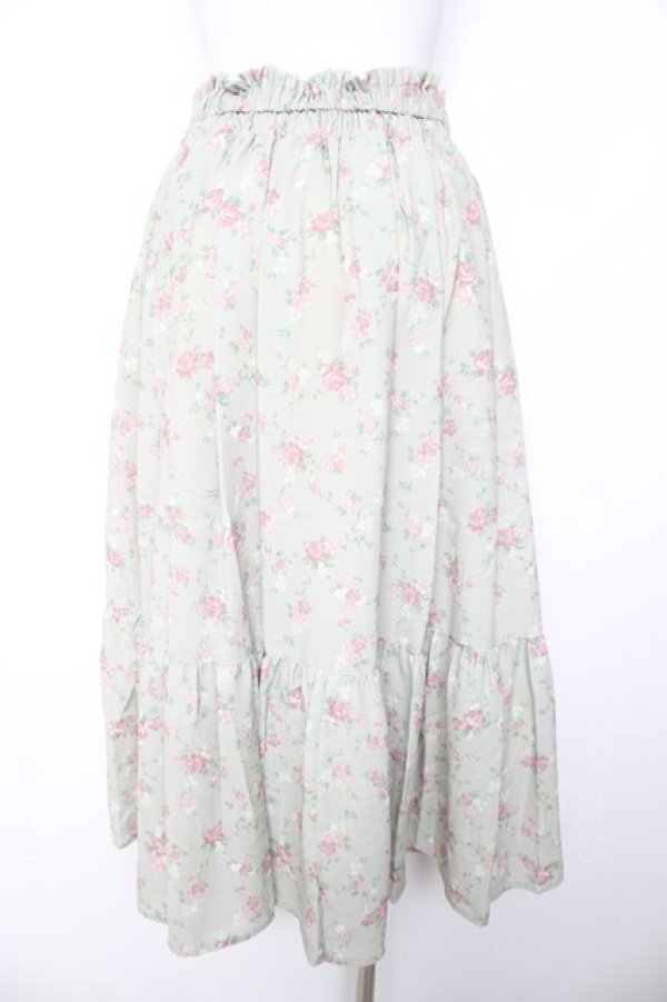 画像2: axes femme kawaii / プティフルールスカート  グリーン Y-26-01-24-140-AX-SK-SZ-ZY (2)