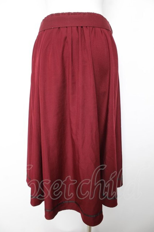 画像2: axes femme / リボン付フリルスカート  ワイン Y-26-01-24-142-AX-SK-SZ-ZY (2)