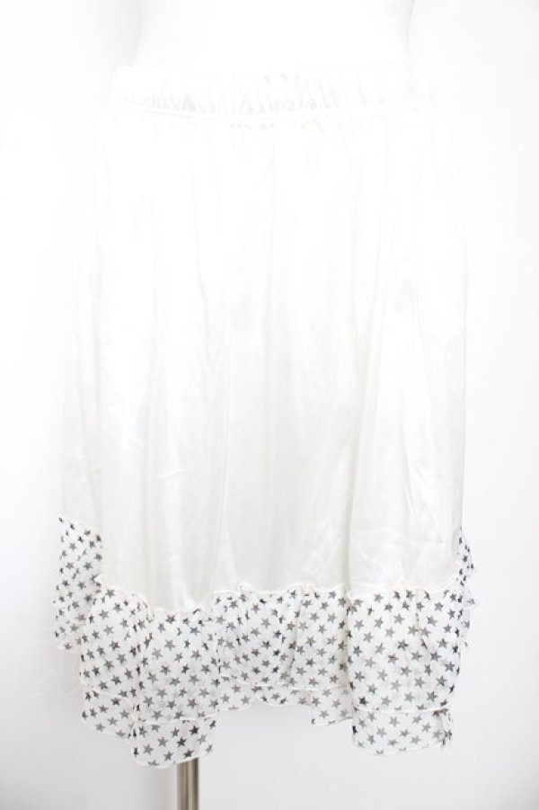 画像1: MARBLE / スターフリルペチコート M-3L 白 Y-26-01-24-147-GO-SK-SZ-ZY (1)