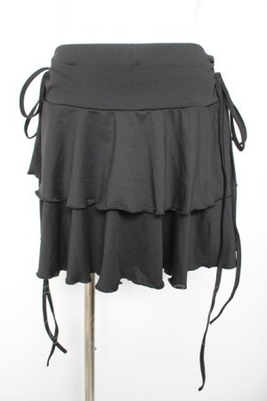 画像: MARBLE / サイドギャザー2段フリルスカート M-L ブラック Y-26-01-24-148-GO-SK-SZ-ZY