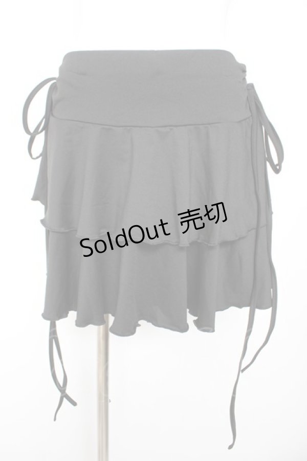 画像1: MARBLE / サイドギャザー2段フリルスカート M-L ブラック Y-26-01-24-148-GO-SK-SZ-ZY (1)