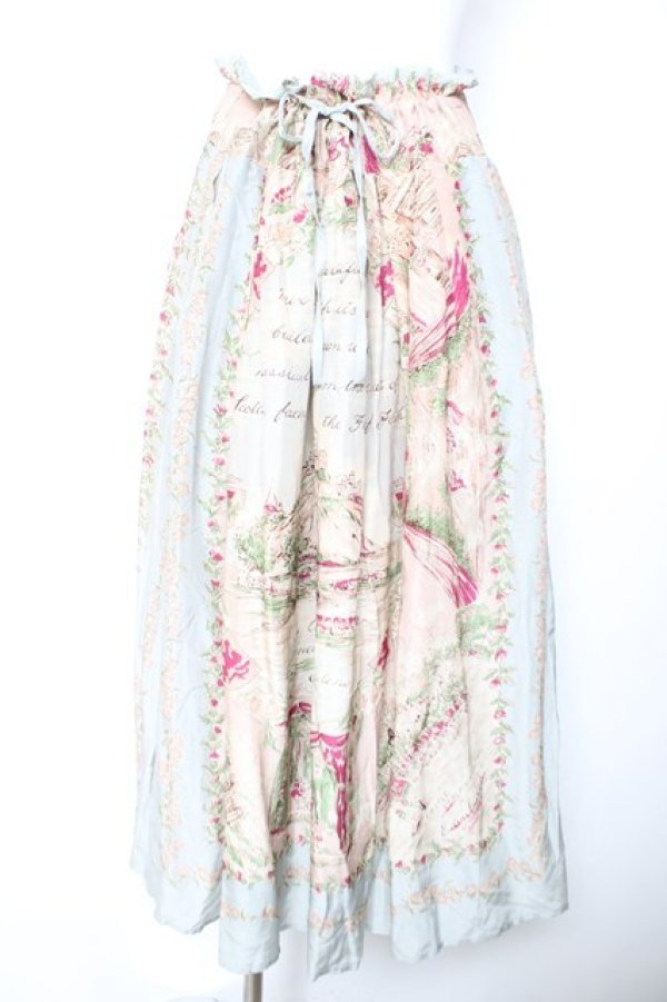 画像1: Jane Marple / Edinburgh souvenirsロングスカート M ミント Y-26-01-24-149-JM-SK-SZ-ZY (1)