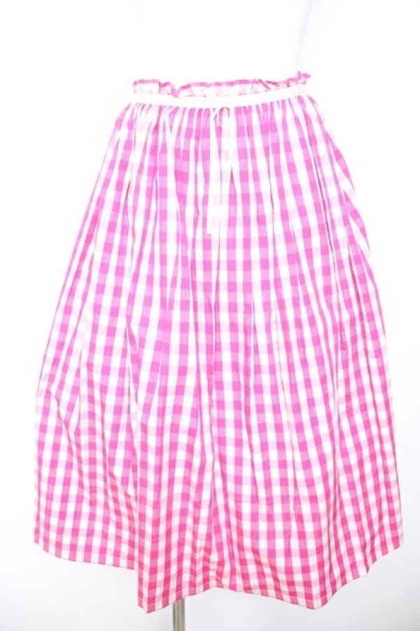 画像1: Franche Lippee / レトロギンガムスカート M ピンク Y-26-01-24-150-LO-SK-SZ-ZY (1)