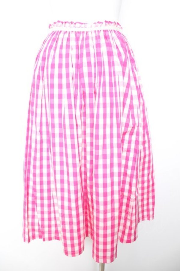 画像2: Franche Lippee / レトロギンガムスカート M ピンク Y-26-01-24-150-LO-SK-SZ-ZY (2)