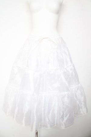 画像: axes femme kawaii / ミディオーガンジーパニエ M 白 Y-26-01-24-155-AX-SK-SZ-ZY