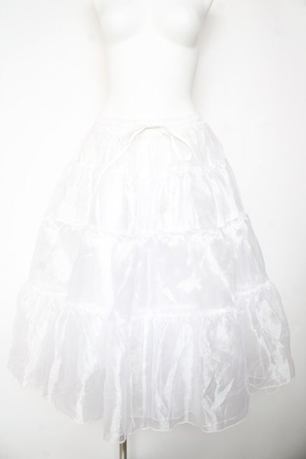 画像1: axes femme kawaii / ミディオーガンジーパニエ M 白 Y-26-01-24-155-AX-SK-SZ-ZY (1)
