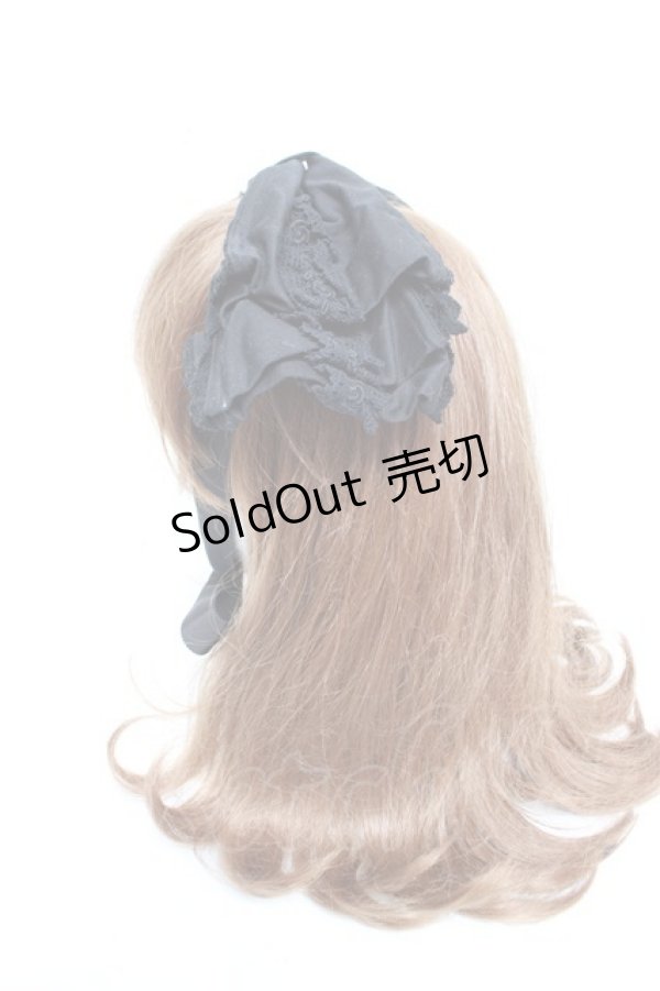 画像2: ALICE and the PIRATES / Dolly Ribbonヘッドドレス  ブラック×ブラック Y-26-01-24-030-PA-AC-SZ-ZY (2)