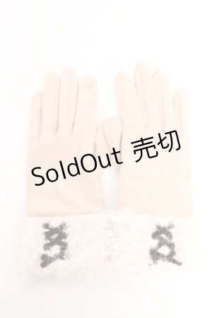 画像: axes femme / 編み上げリボン手袋  ベージュ Y-26-01-24-004-AX-ZA-SZ-ZY