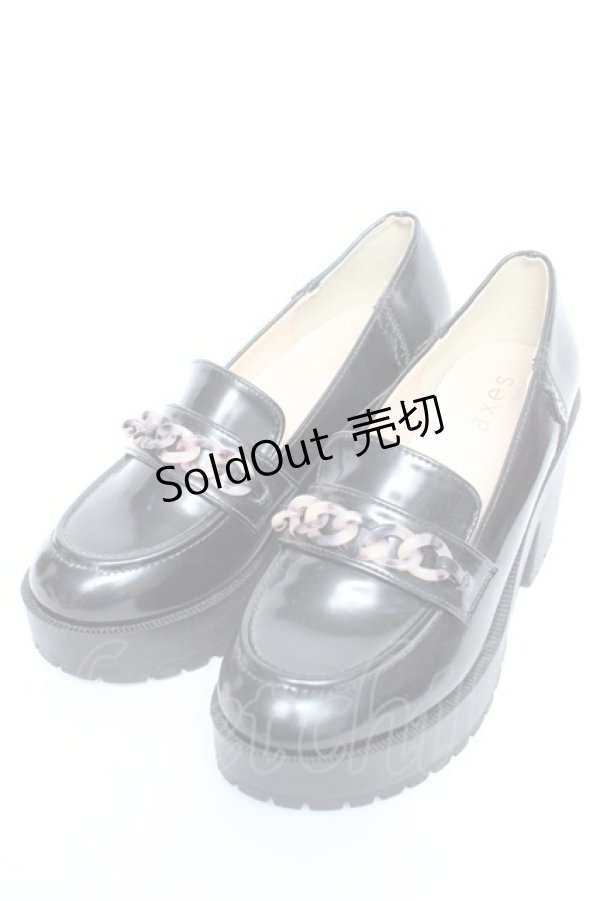 画像1: axes femme / 厚底ローファー  黒 Y-26-01-24-033-AX-SH-SZ-ZY (1)