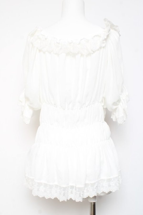 画像3: ATELIER PIERROT / Twinkle Ribbons Blouse  ホワイト Y-26-01-24-036-EL-BL-SZ-ZY (3)