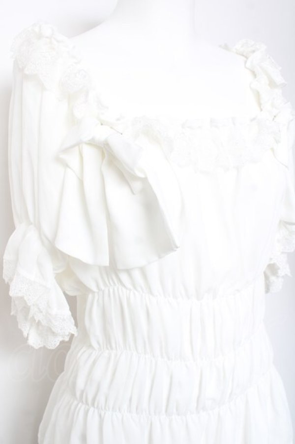 画像4: ATELIER PIERROT / Twinkle Ribbons Blouse  ホワイト Y-26-01-24-036-EL-BL-SZ-ZY (4)