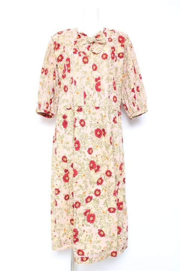 画像1: PINK HOUSE / 野ばらプリントワンピース  ピンク Y-26-01-27-001-LO-OP-SZ-ZY (1)