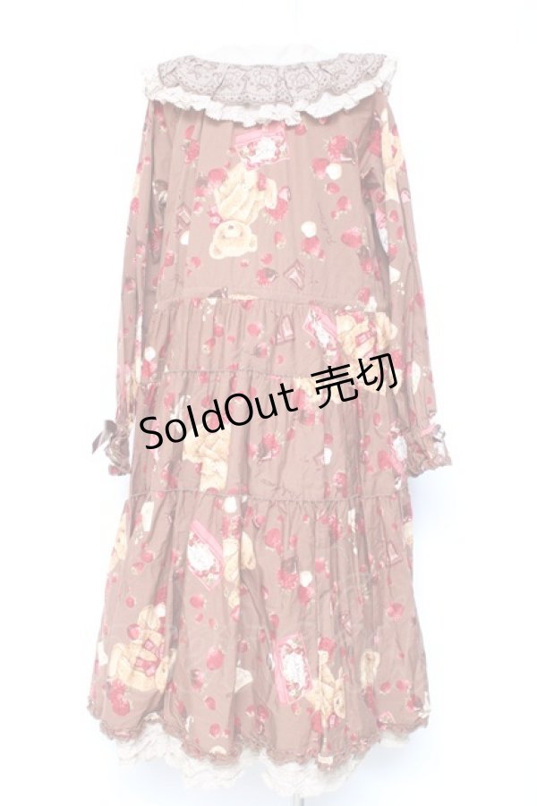 画像3: PINK HOUSE / strawberry choco bearプリントミディワンピース  ブラウン Y-26-01-27-013-LO-OP-AS-ZY (3)