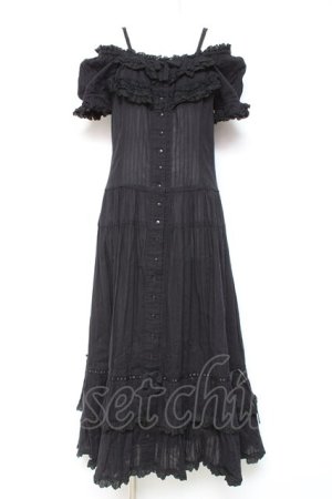 画像: PINK HOUSE / オフショルティアードロングワンピース F 黒 Y-26-01-27-014-LO-OP-SZ-ZY