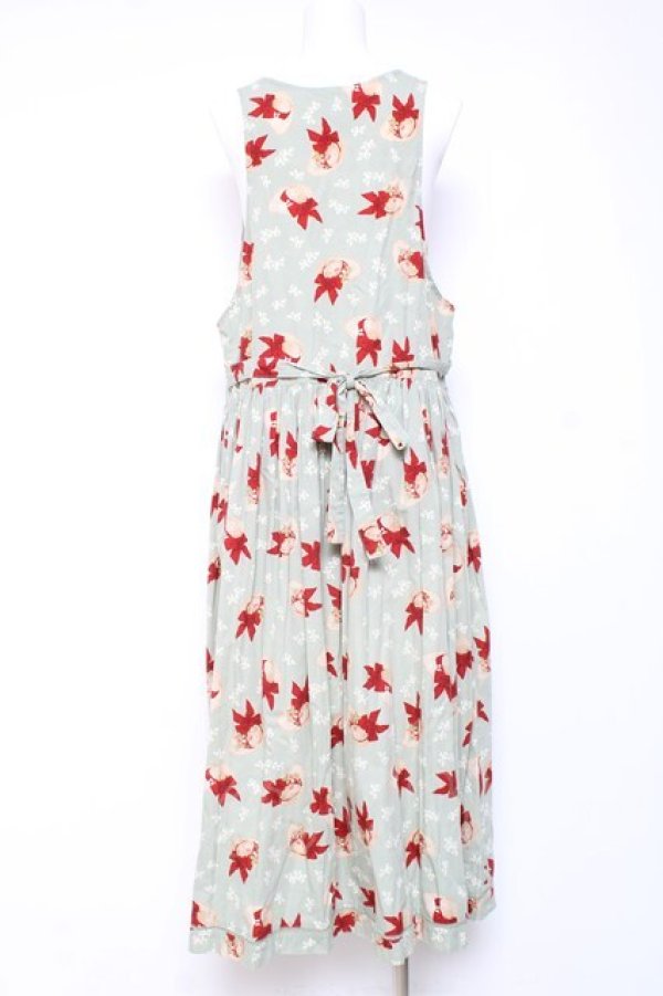 画像3: PINK HOUSE / 麦わら帽子×すずらん柄エプロンワンピース  ミント Y-26-01-27-016-LO-OP-SZ-ZY (3)