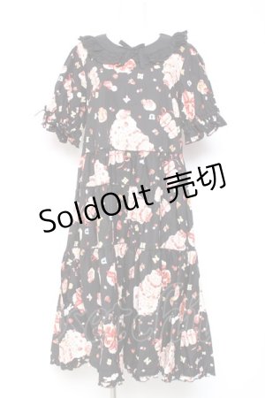 画像: PINK HOUSE / アニバーサリーケーキプリントミディワンピース  黒 Y-26-01-27-018-LO-OP-SZ-ZY