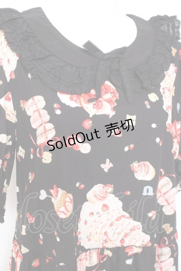 画像5: PINK HOUSE / アニバーサリーケーキプリントミディワンピース  黒 Y-26-01-27-018-LO-OP-SZ-ZY (5)