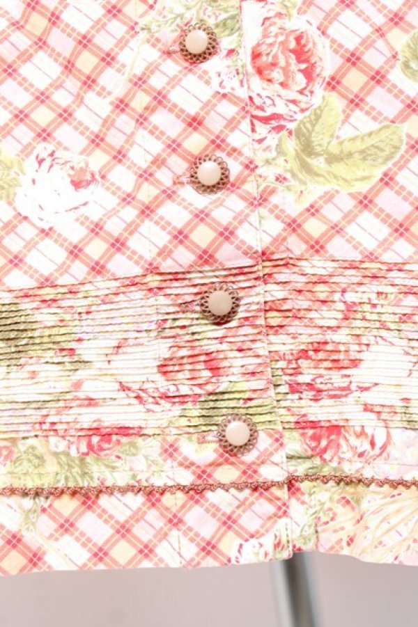 画像7: WONDERFUL WORLD / ローズブーケチェック柄ワンピース F ピンク Y-26-01-27-020-LO-OP-SZ-ZY (7)