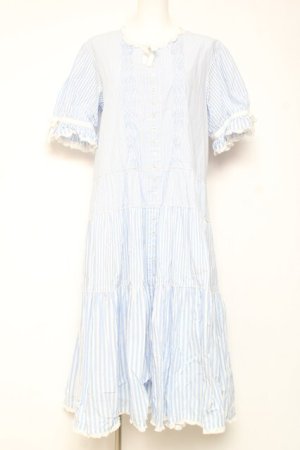 画像: PINK HOUSE / ストライプティアードワンピース F サックス Y-26-01-27-022-LO-OP-SZ-ZY