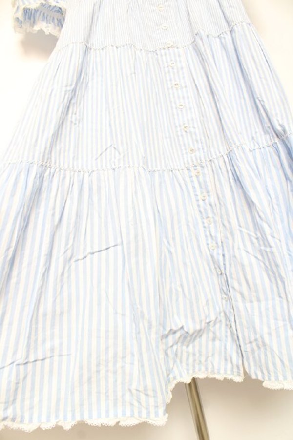 画像8: PINK HOUSE / ストライプティアードワンピース F サックス Y-26-01-27-022-LO-OP-SZ-ZY (8)