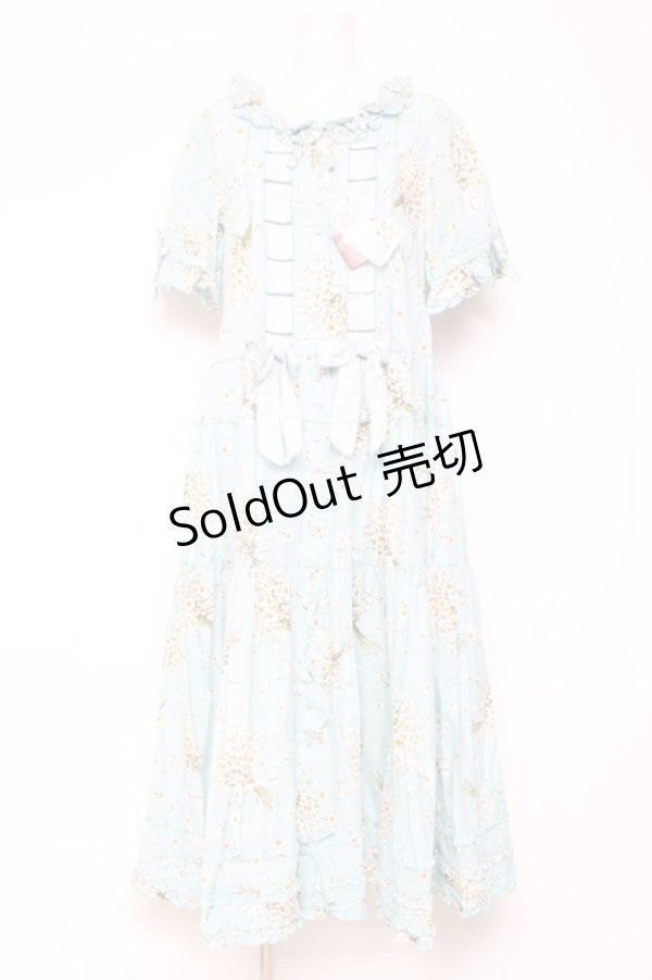 画像1: PINK HOUSE / スマイリーマーガレットプリントワンピース F サックス Y-26-01-27-023-LO-OP-SZ-ZY (1)