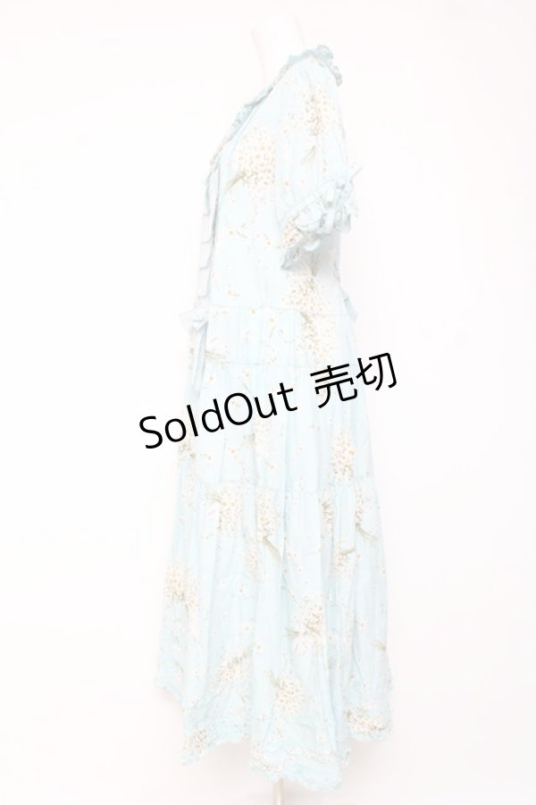 画像2: PINK HOUSE / スマイリーマーガレットプリントワンピース F サックス Y-26-01-27-023-LO-OP-SZ-ZY (2)