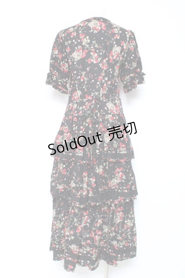 画像3: PINK HOUSE / いちごブーケフリルワンピース F 黒 Y-26-01-27-025-LO-OP-SZ-ZY (3)