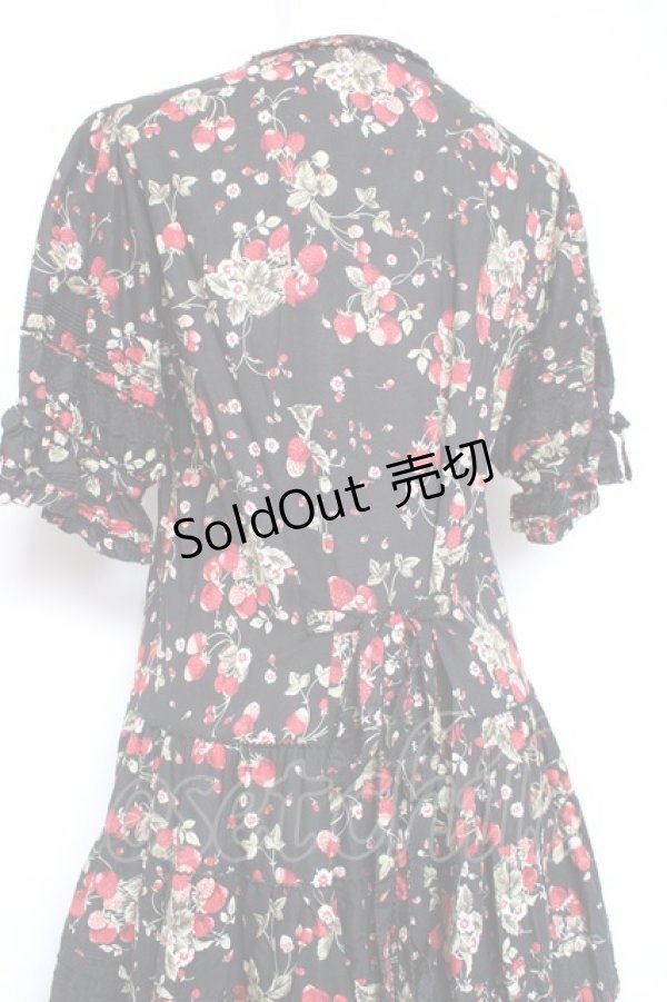 画像4: PINK HOUSE / いちごブーケフリルワンピース F 黒 Y-26-01-27-025-LO-OP-SZ-ZY (4)