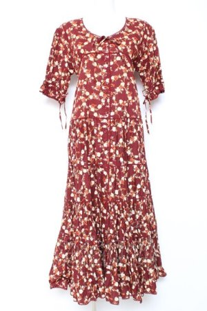 画像: PINK HOUSE /ハートチェーンフラワーフリルワンピース F ボルドー Y-26-01-27-003-LO-OP-SZ-ZY