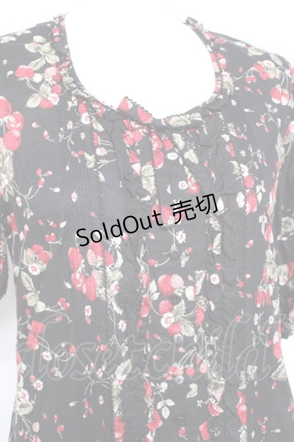 画像6: PINK HOUSE / いちごブーケフリルワンピース F 黒 Y-26-01-27-025-LO-OP-SZ-ZY (6)