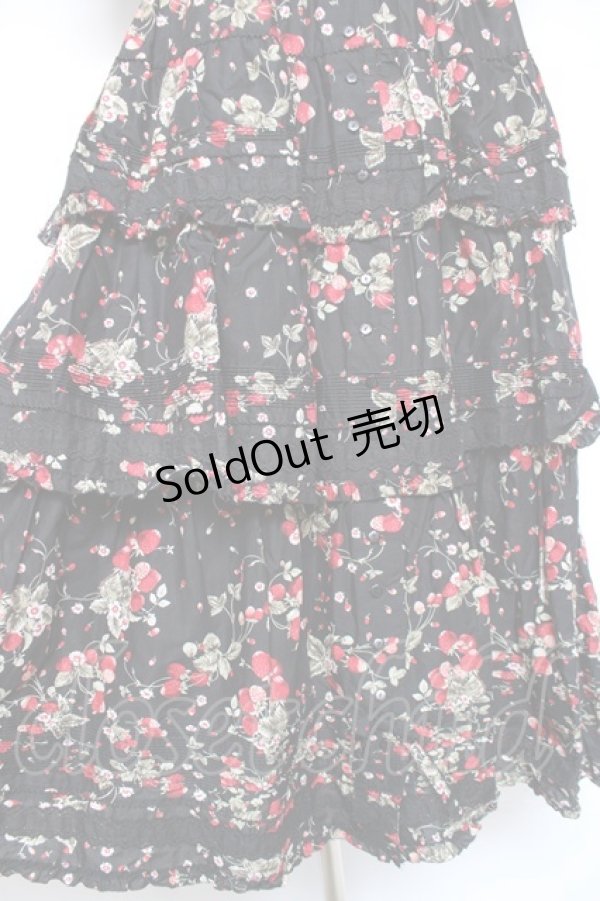 画像8: PINK HOUSE / いちごブーケフリルワンピース F 黒 Y-26-01-27-025-LO-OP-SZ-ZY (8)