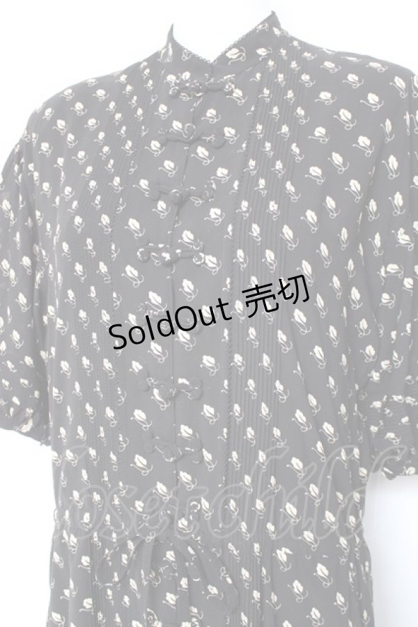 画像4: KANEKO ISAO / チャイナカラーワンピース  ブラック Y-26-01-27-026-EL-OP-SA-ZY (4)