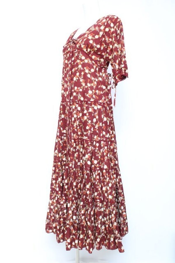 画像2: PINK HOUSE /ハートチェーンフラワーフリルワンピース F ボルドー Y-26-01-27-003-LO-OP-SZ-ZY (2)