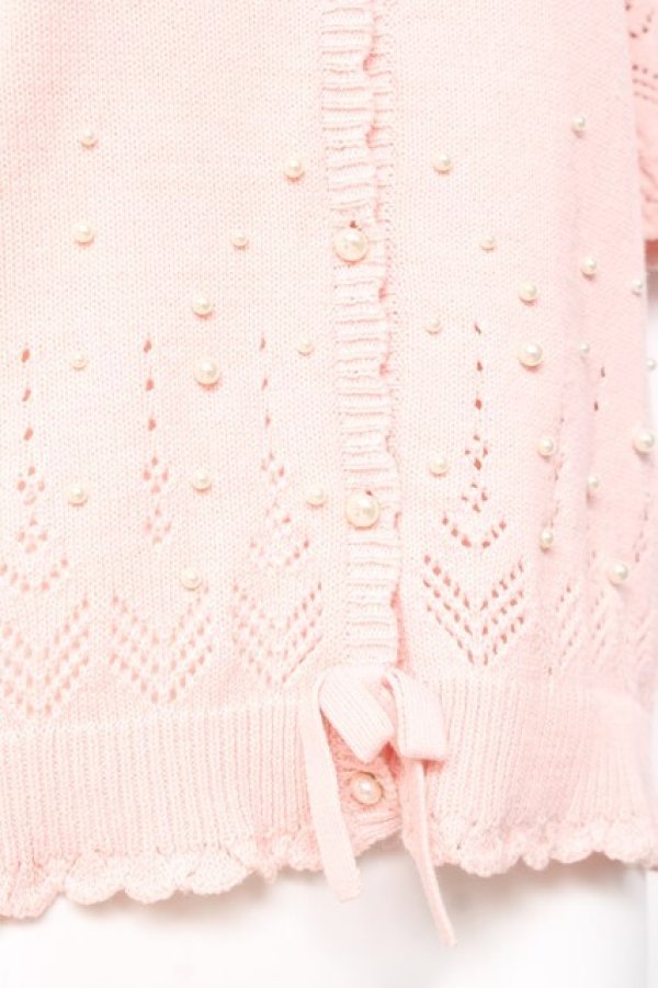 画像5: PINK HOUSE / パール使い透かし柄ニットカーディガン  ピンク Y-26-01-27-029-LO-TO-SA-ZY (5)