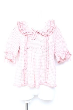 画像: PINK HOUSE / ギンガムチェックパッチワークフリルブラウス F ピンク Y-26-01-27-032-LO-BL-SZ-ZY