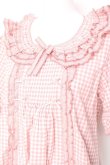 画像6: PINK HOUSE / ギンガムチェックパッチワークフリルブラウス F ピンク Y-26-01-27-032-LO-BL-SZ-ZY (6)