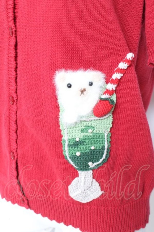 画像5: PINK HOUSE / クリームソーダモチーフニットカーディガン  赤 Y-26-01-27-033-LO-TO-SZ-ZY (5)