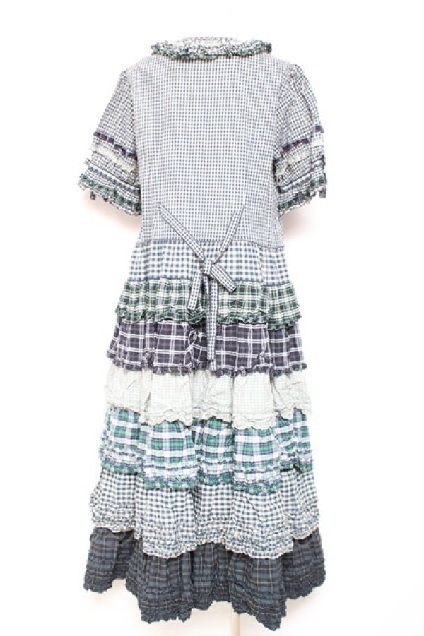 画像3: PINK HOUSE / ギンガムティアードワンピース  グリーン Y-26-01-27-035-LO-OP-SZ-ZY (3)