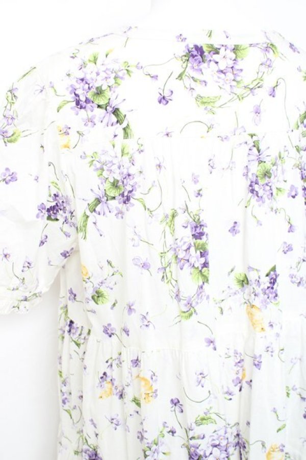 画像4: PINK HOUSE / リトルヴァイオレットプリントミディワンピース F 白 Y-26-01-27-036-LO-OP-SZ-ZY (4)