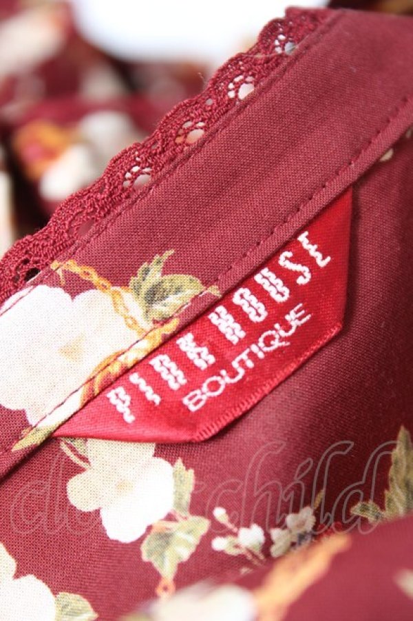 画像9: PINK HOUSE /ハートチェーンフラワーフリルワンピース F ボルドー Y-26-01-27-003-LO-OP-SZ-ZY (9)