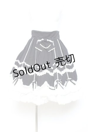 画像: Angelic Pretty / スカラップドーリィスカート  黒×白 Y-26-01-27-038-AP-SK-SZ-ZI