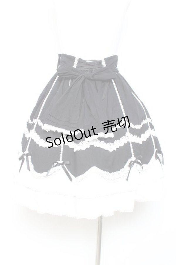 画像3: Angelic Pretty / スカラップドーリィスカート  黒×白 Y-26-01-27-038-AP-SK-SZ-ZI (3)