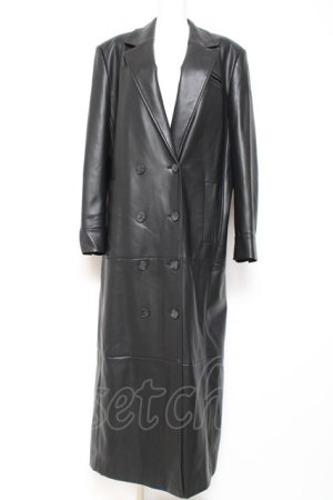 画像: Melt the lady / leather like trench coat F ブラック Y-26-01-27-039-PU-CO-SZ-ZY