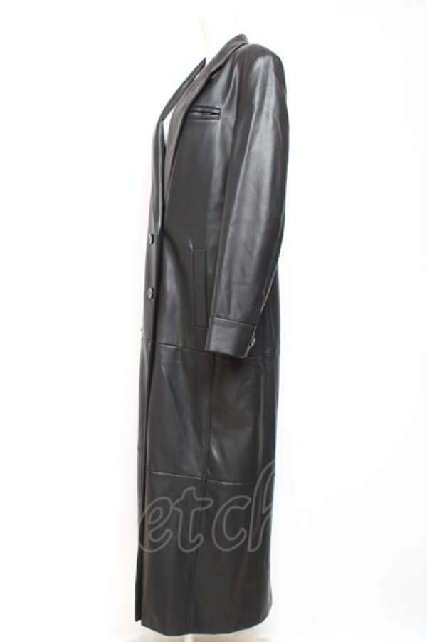 画像2: Melt the lady / leather like trench coat F ブラック Y-26-01-27-039-PU-CO-SZ-ZY (2)
